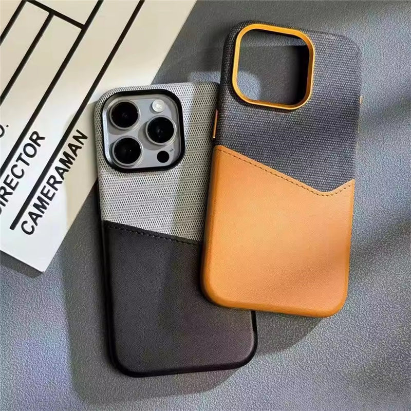 iPhone Series Sleek Dual Tone Card Holder Case Orange